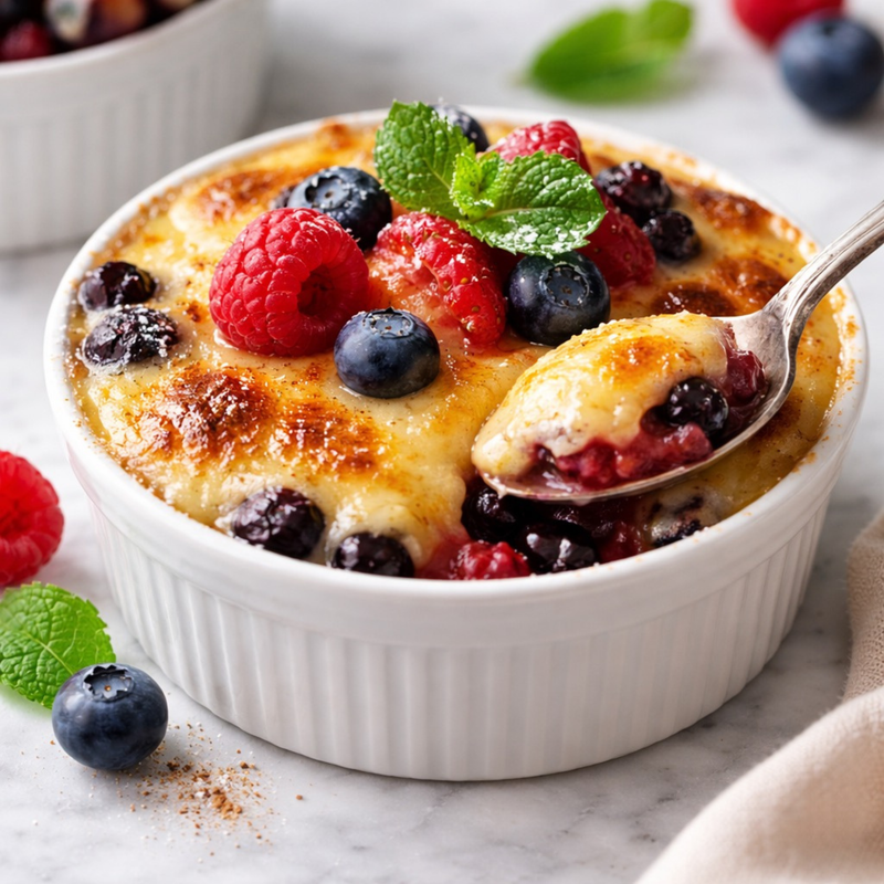 Gratin fruits rouges sabayon