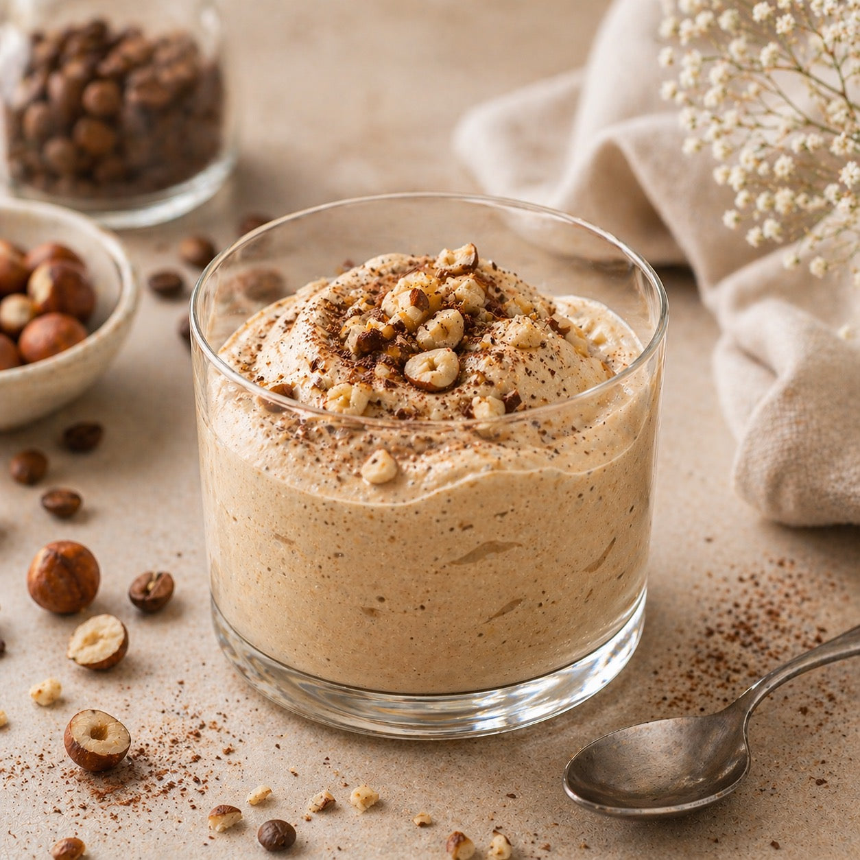 Mousse petit-déjeuner café-noisette au skyr