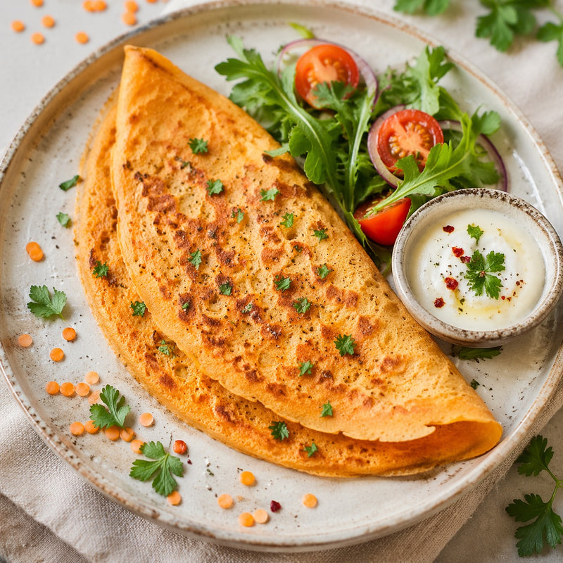 Crêpes de lentilles corail