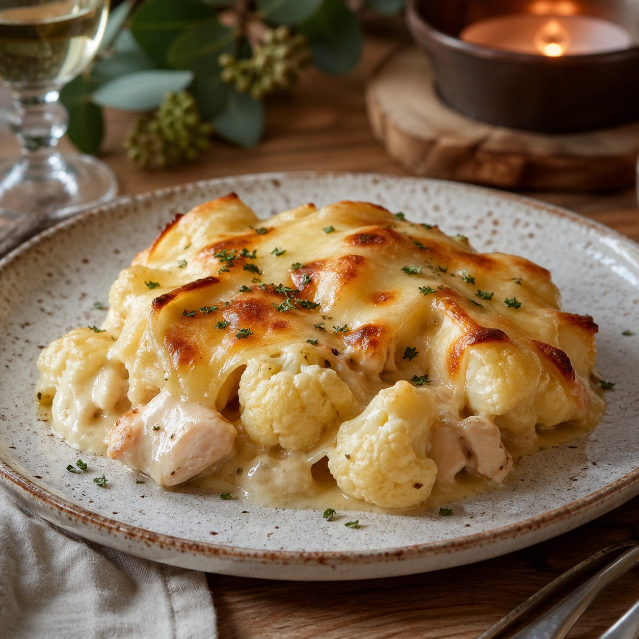 Tartiflette au chou-fleur et poulet