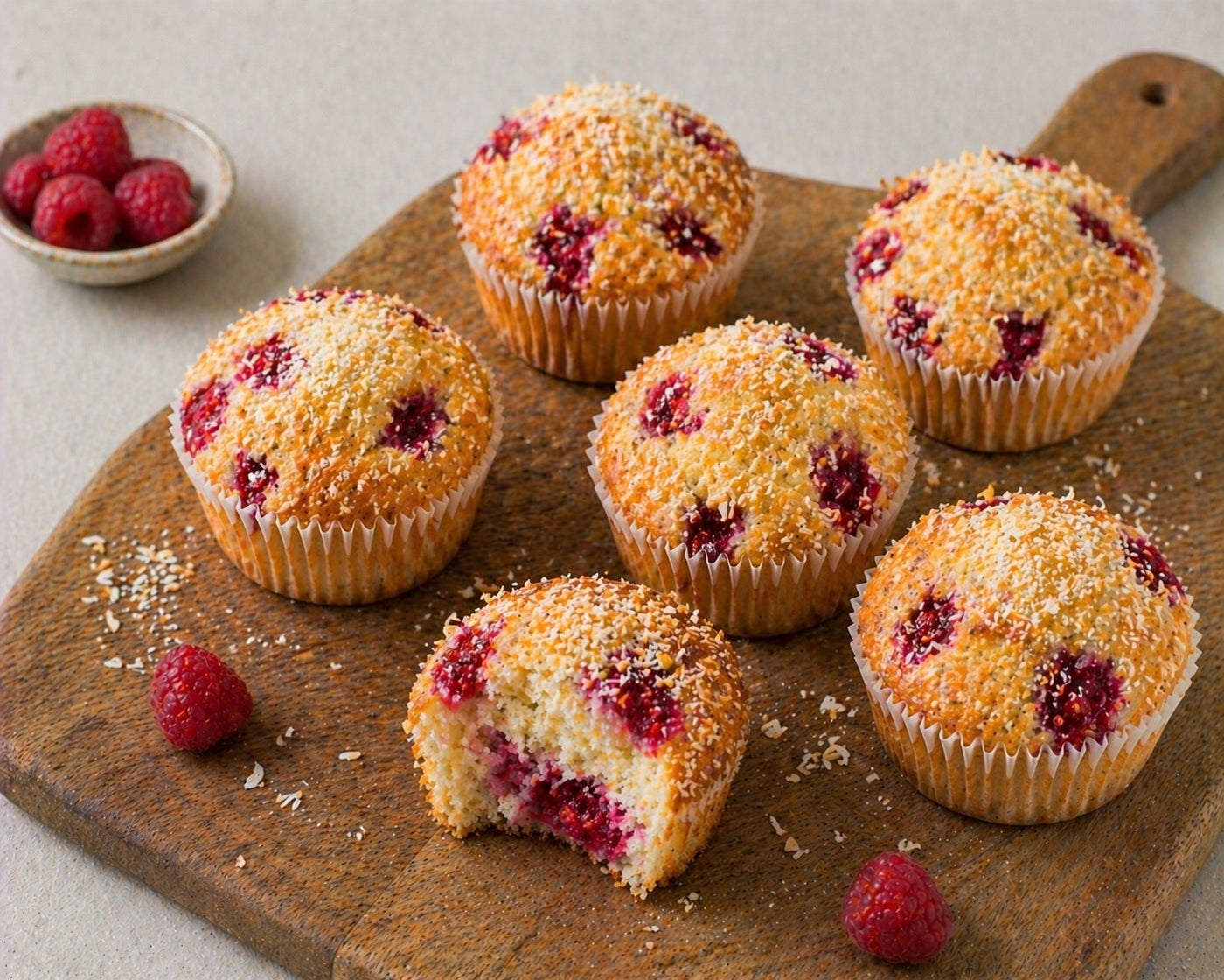 Mini gâteaux coco-framboise