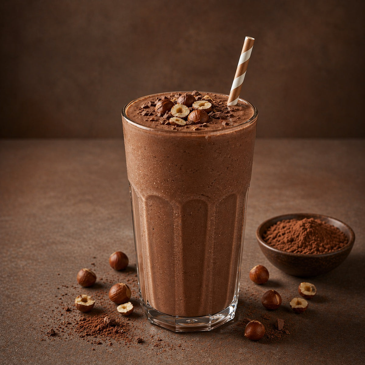 Smoothie chocolaté skyr, cacao et noisette