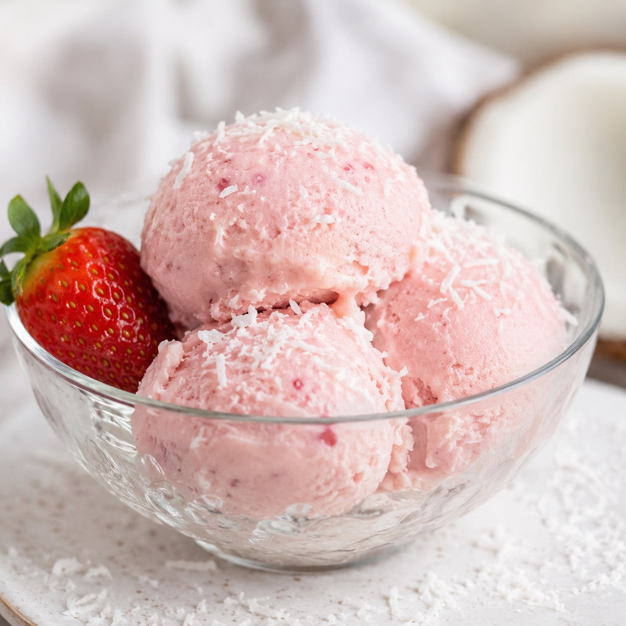 Glace maison fraise-coco