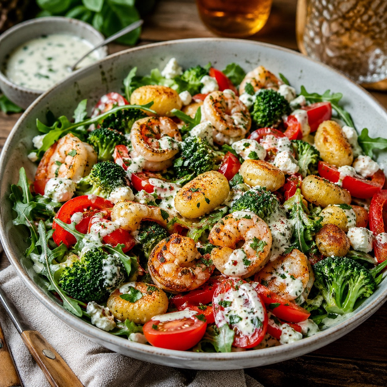 Crispy Gnocchi Salad équilibrée