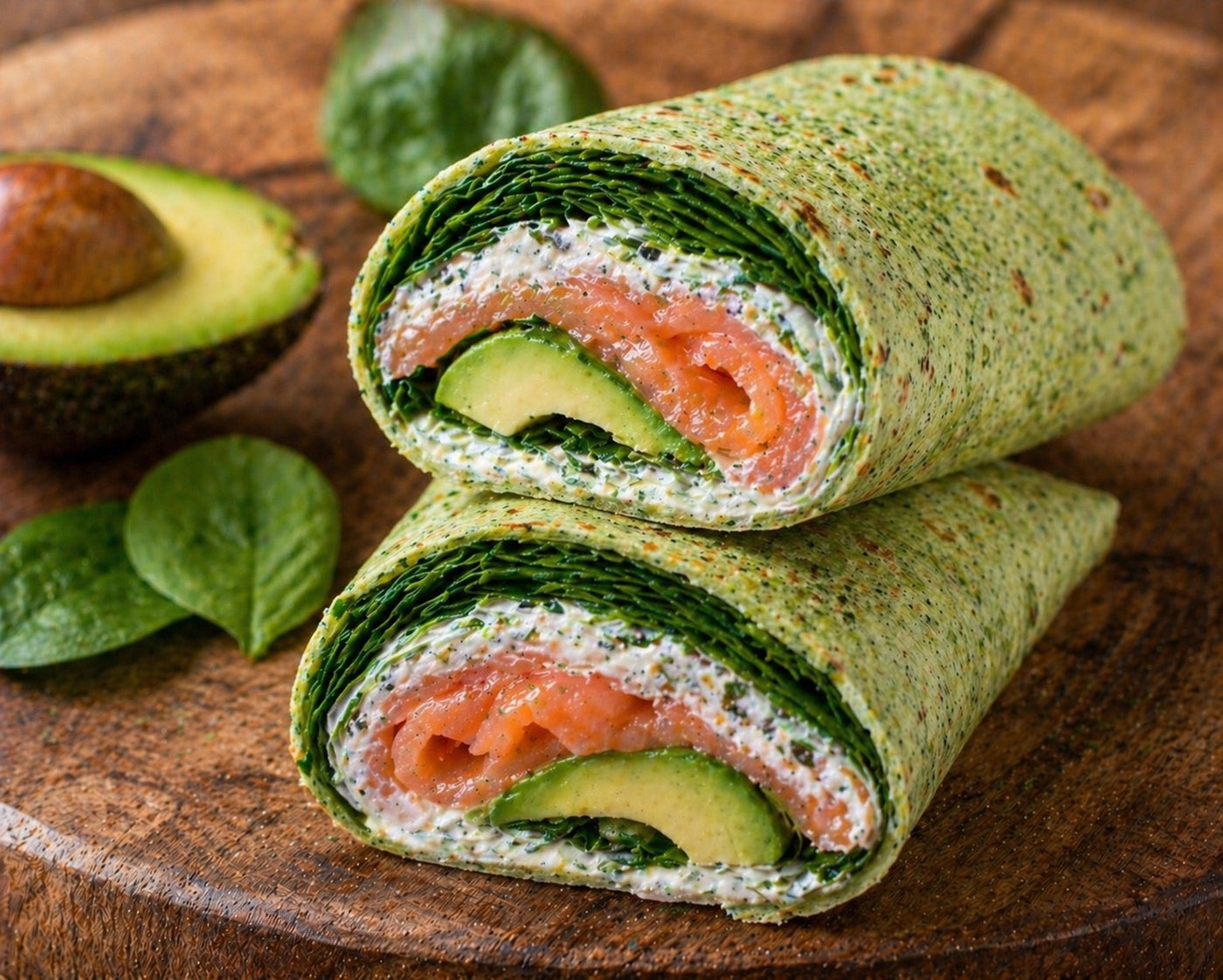Wrap Épinards Frais Avocat Saumon Fumé