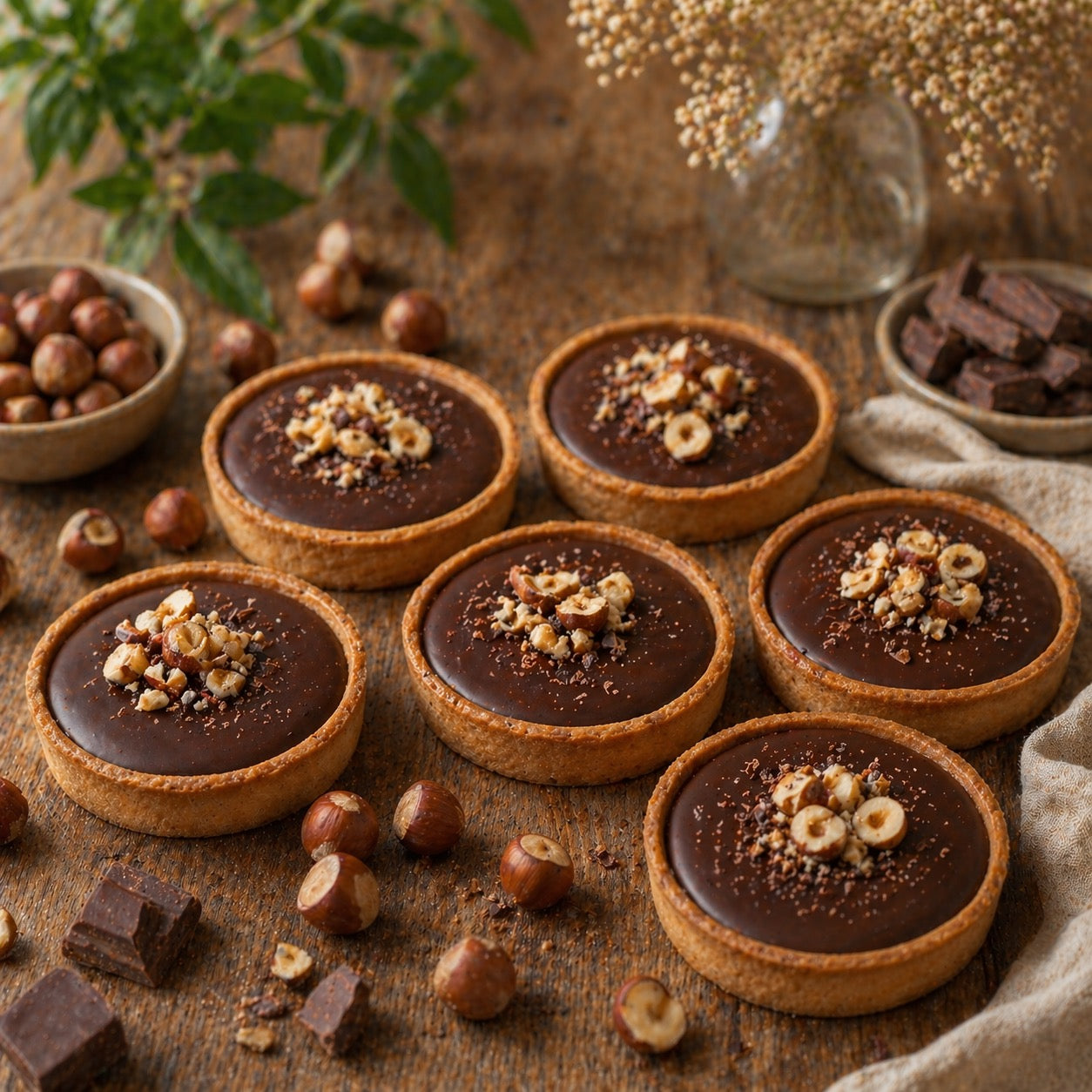 Tartelettes noisette-chocolat noir