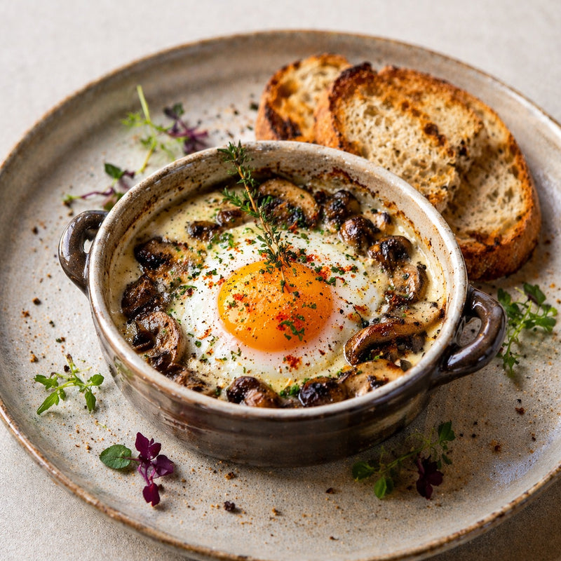 Œufs cocotte aux champignons