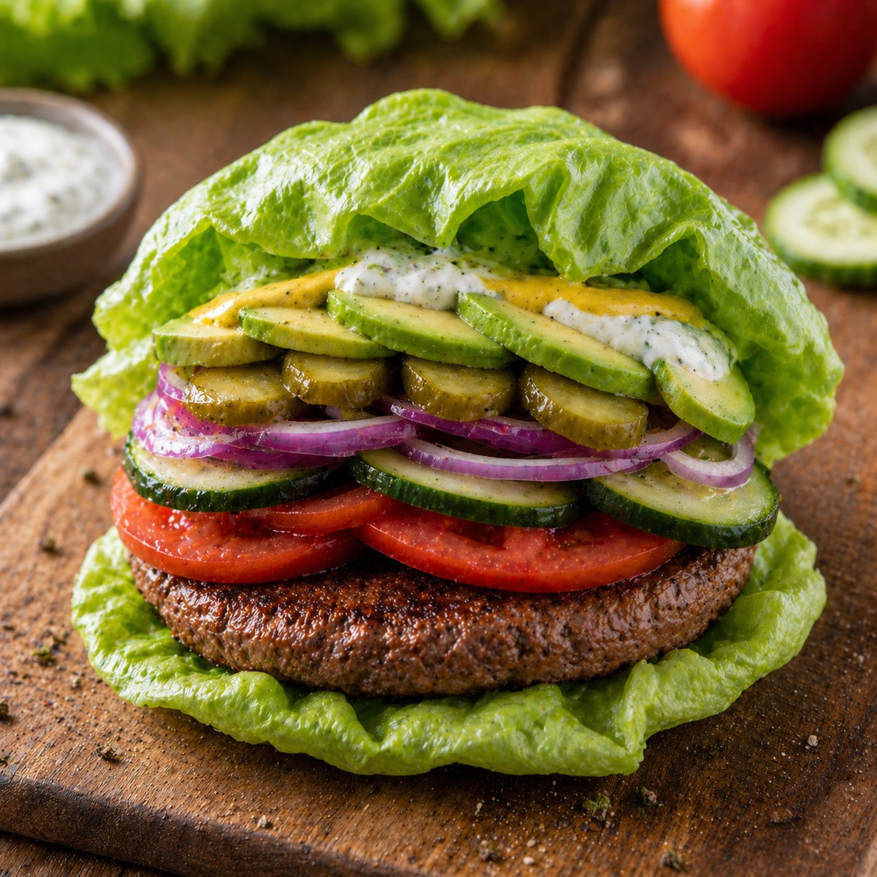 Burger healthy sans pain 