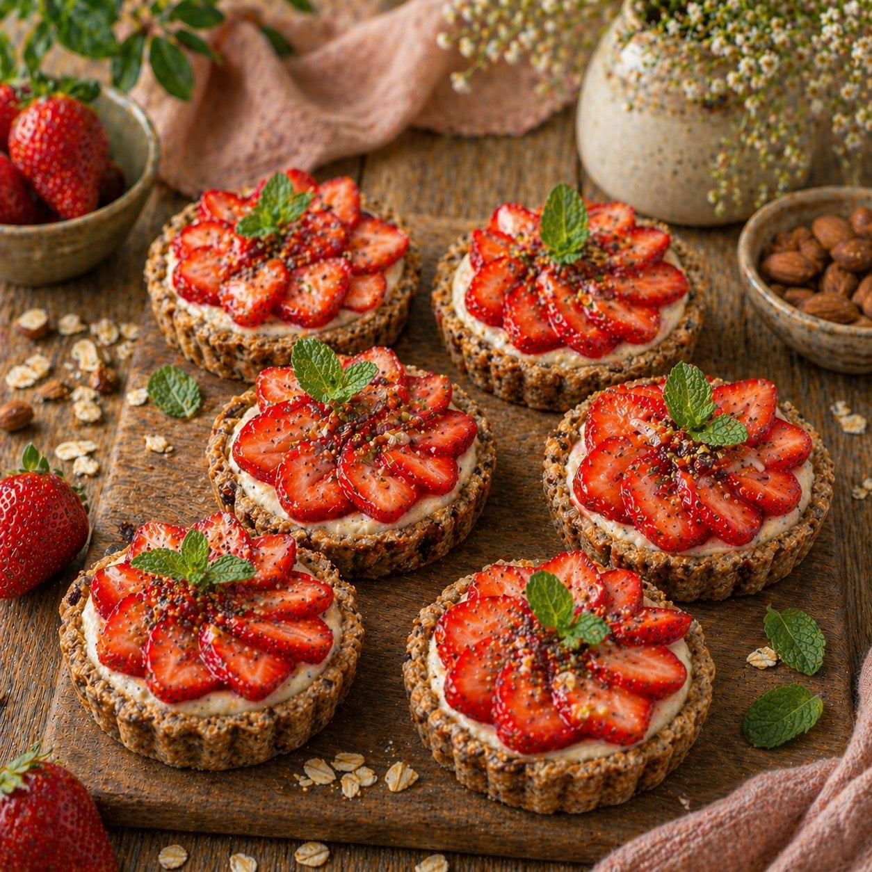 Tartelettes healthy à la fraise 