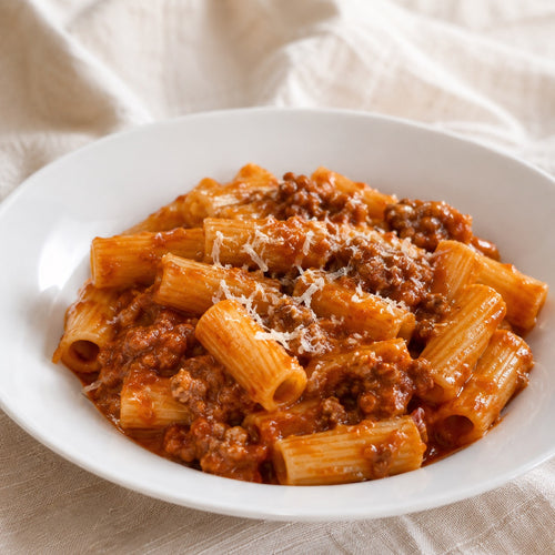 Rigatoni complets façon bolognaise maison