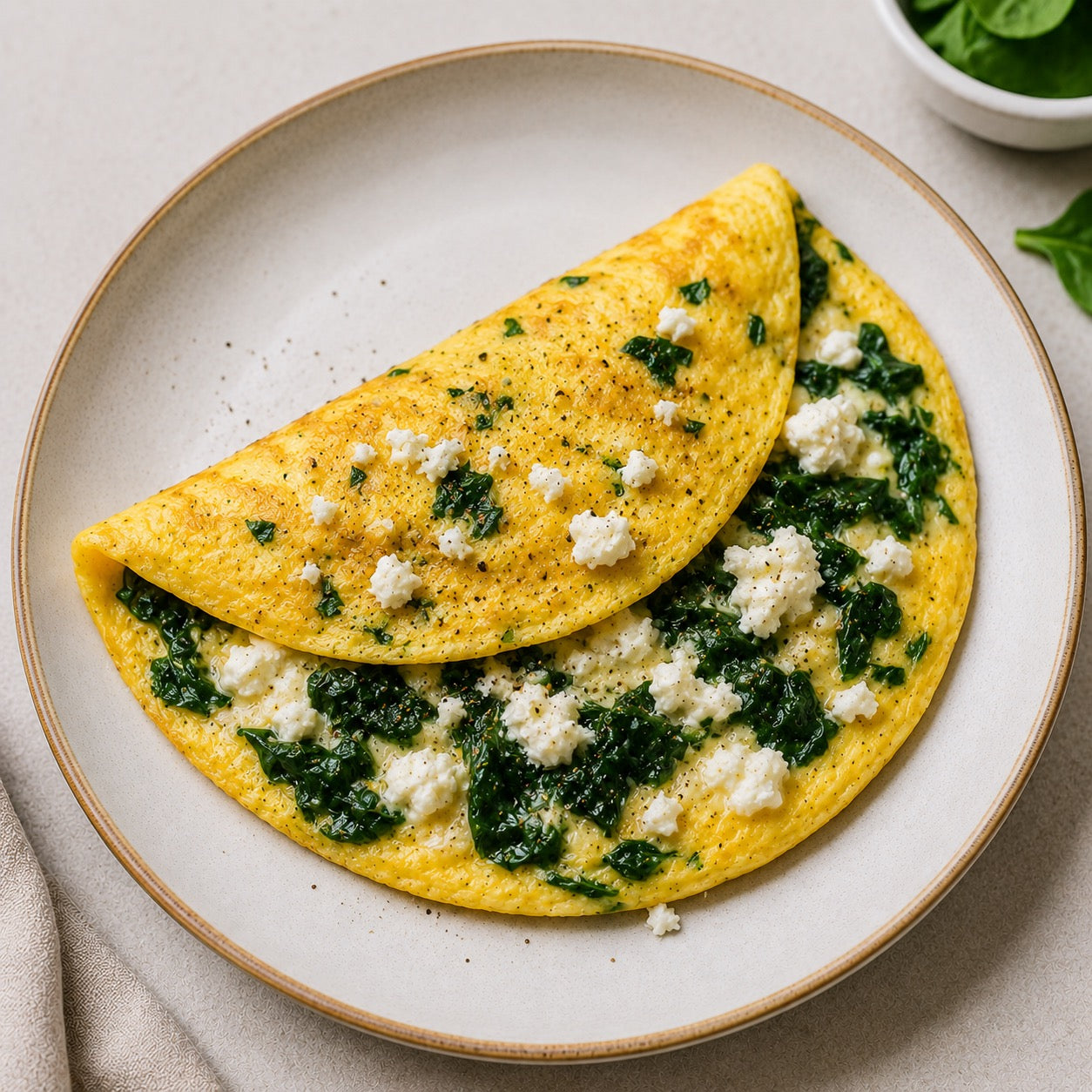 Omelette épinards-feta