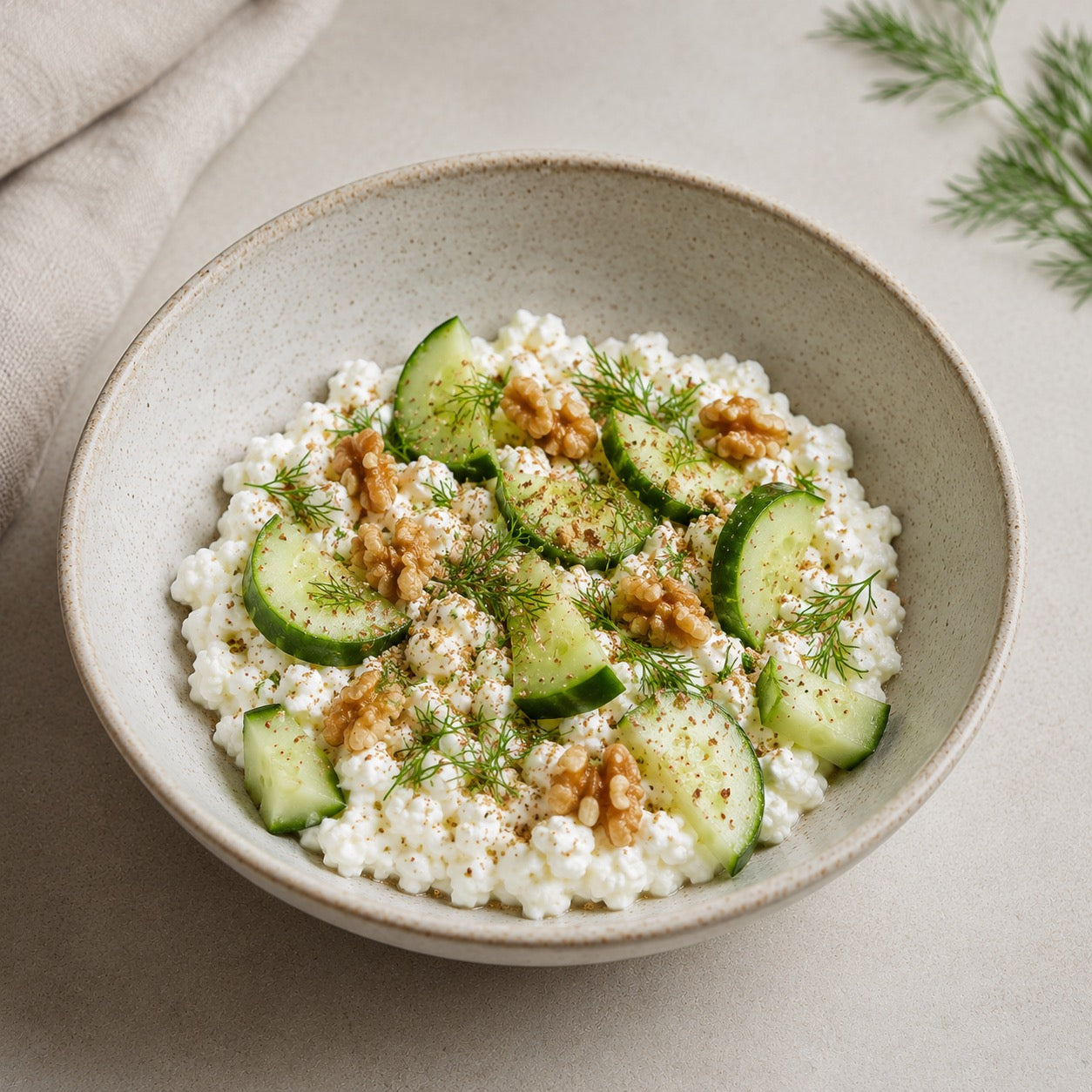 Cottage cheese concombre-aneth-noix