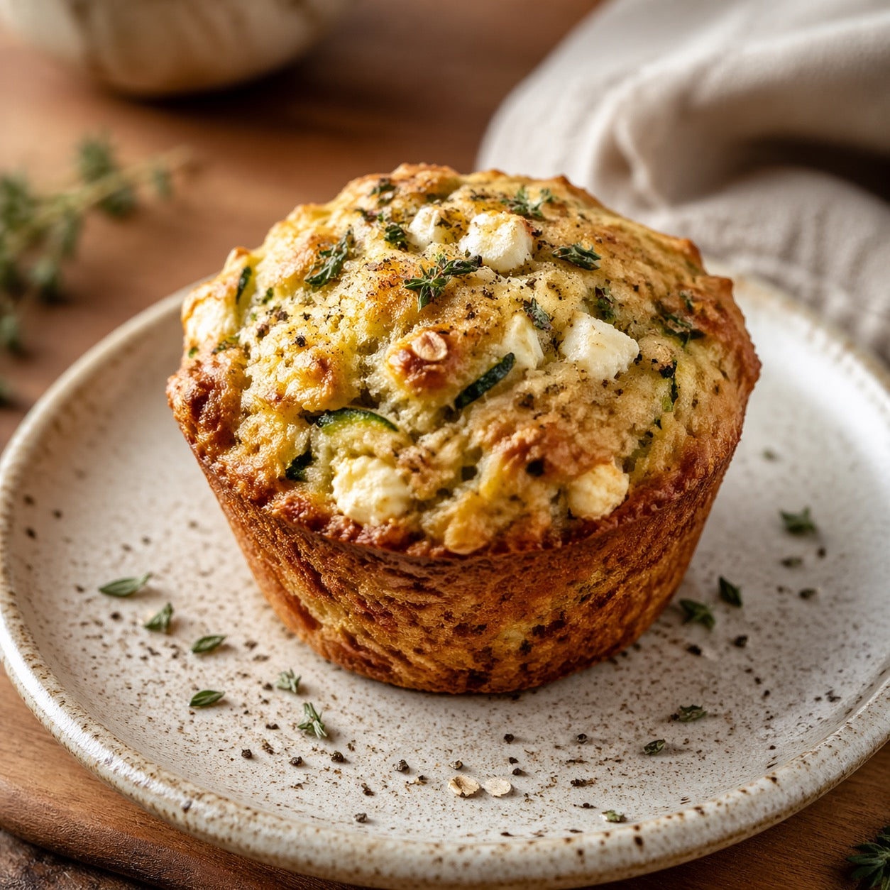Muffin avoine-courgette-feta