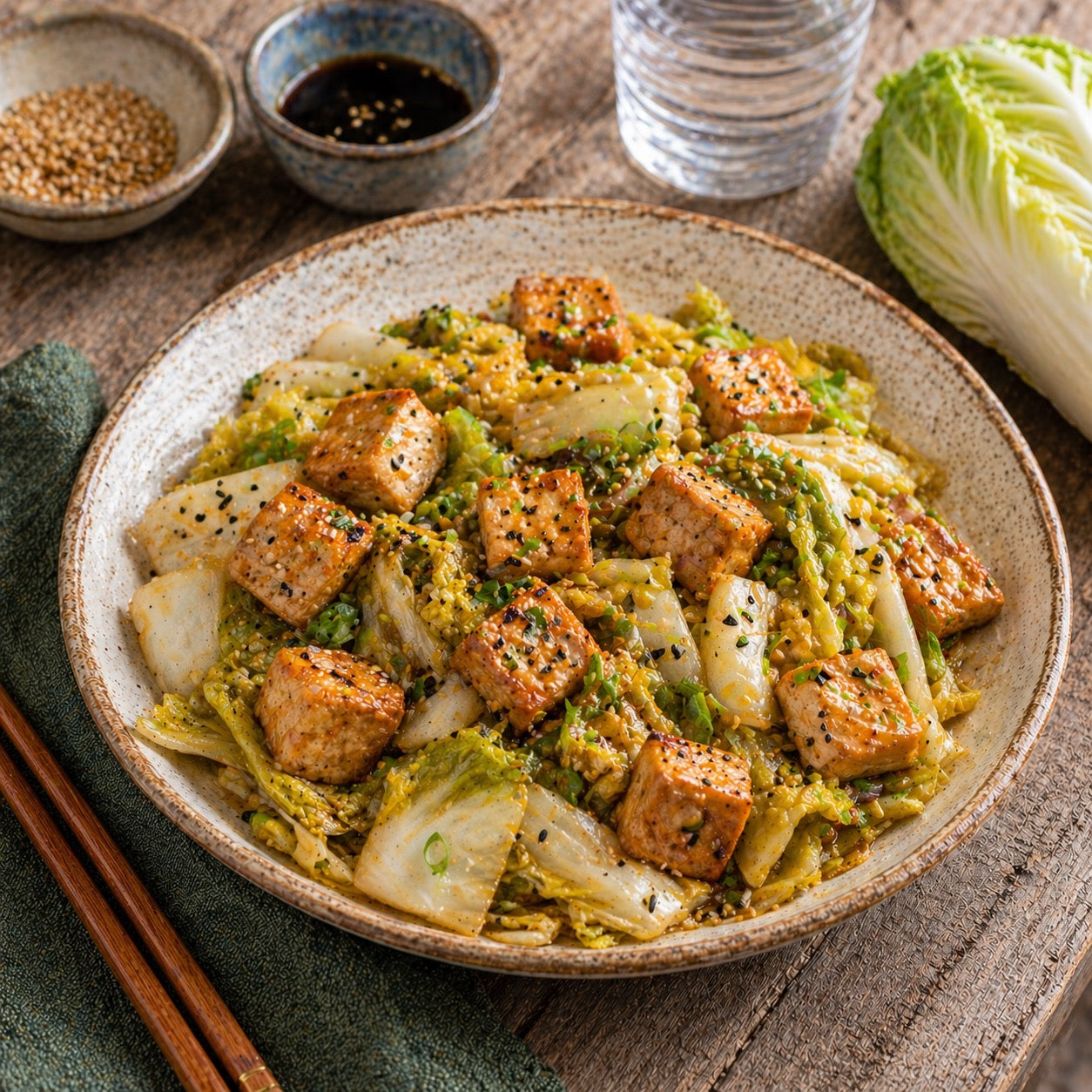 Tofu sésame chou chinois