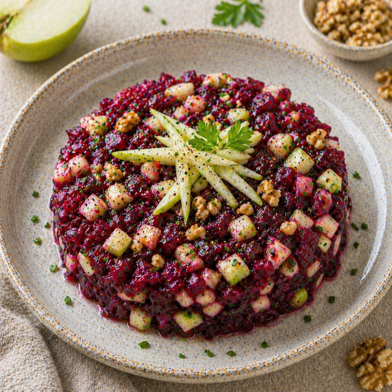 Tartare de betterave à la pomme verte