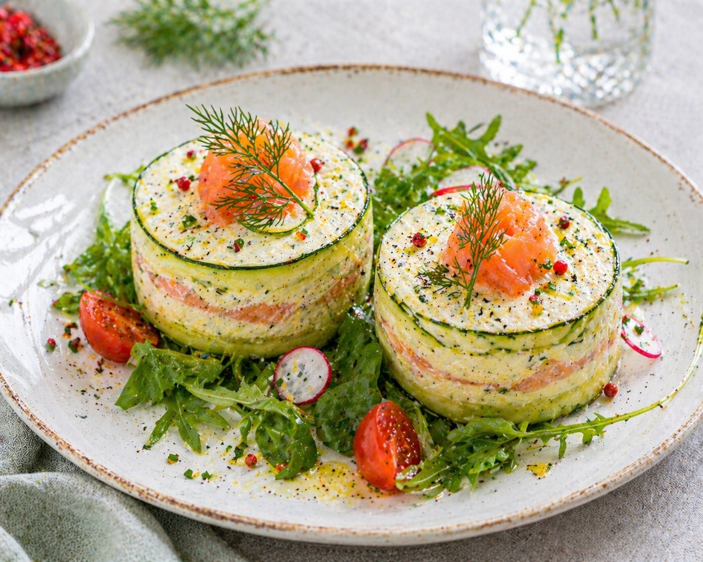 Terrine froide de courgette au saumon
