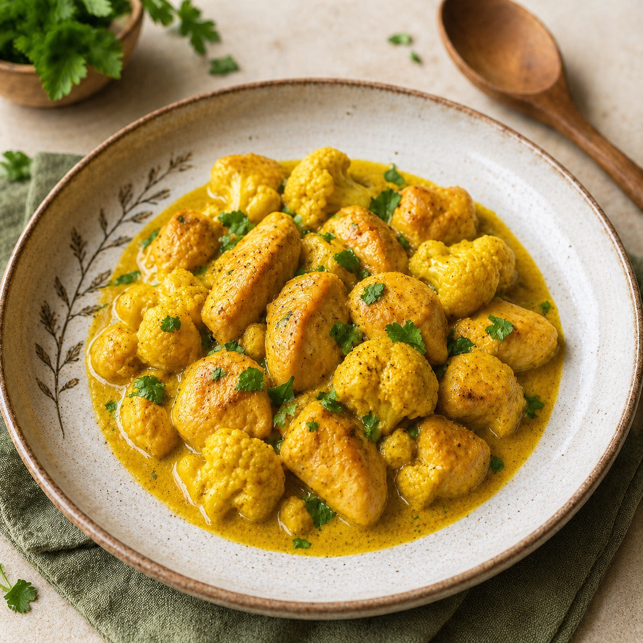 Poulet curry chou-fleur