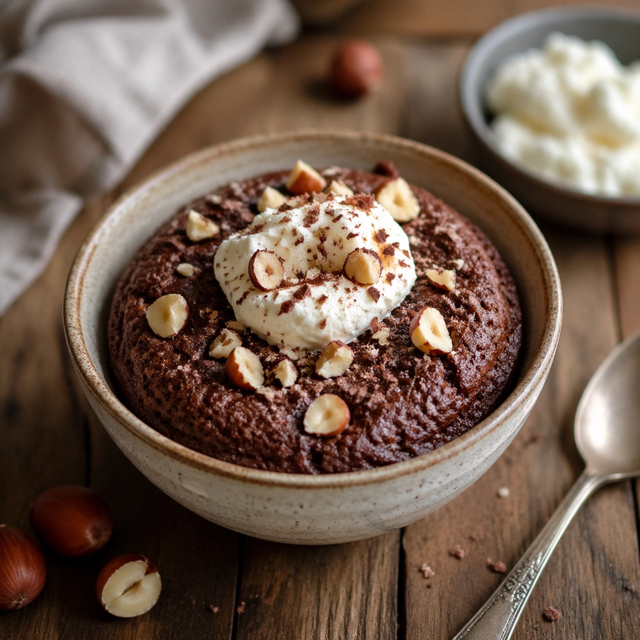 Bowlcake ricotta, cacao et noisette
