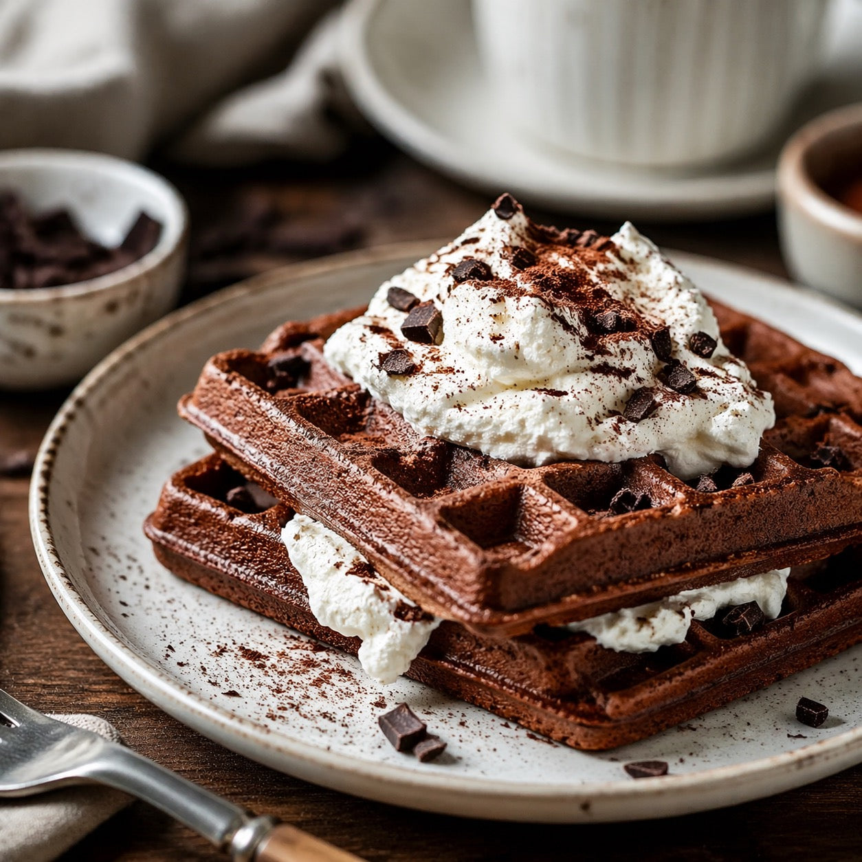Gaufres cacao-ricotta