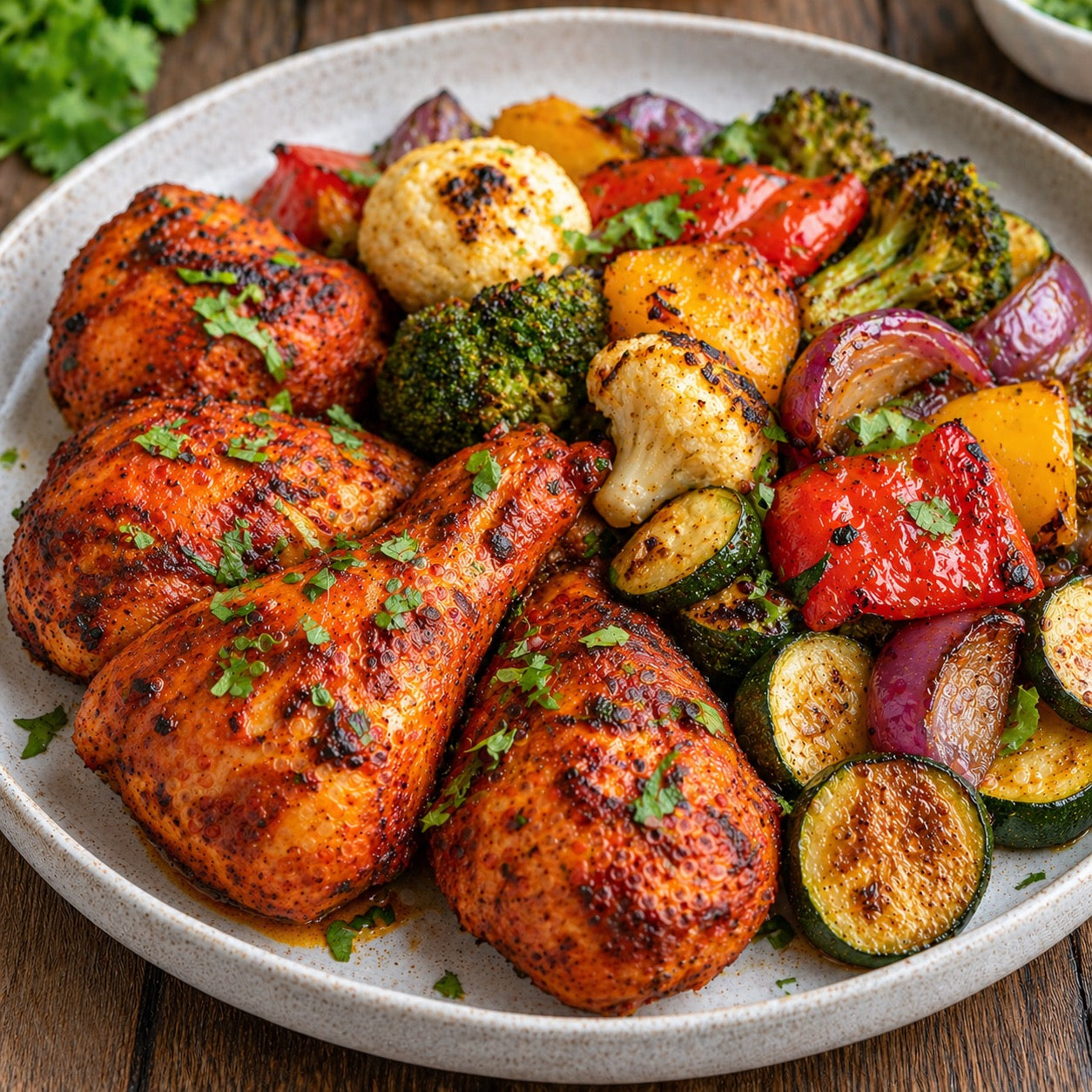 Poulet tandoori légumes rôtis