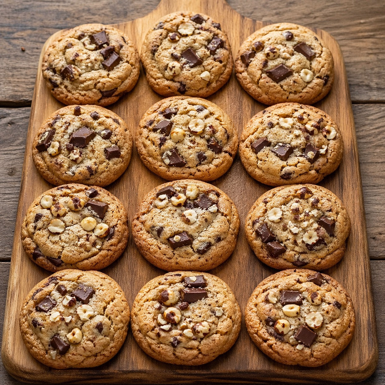 Cookies aux noisettes et chocolat noir