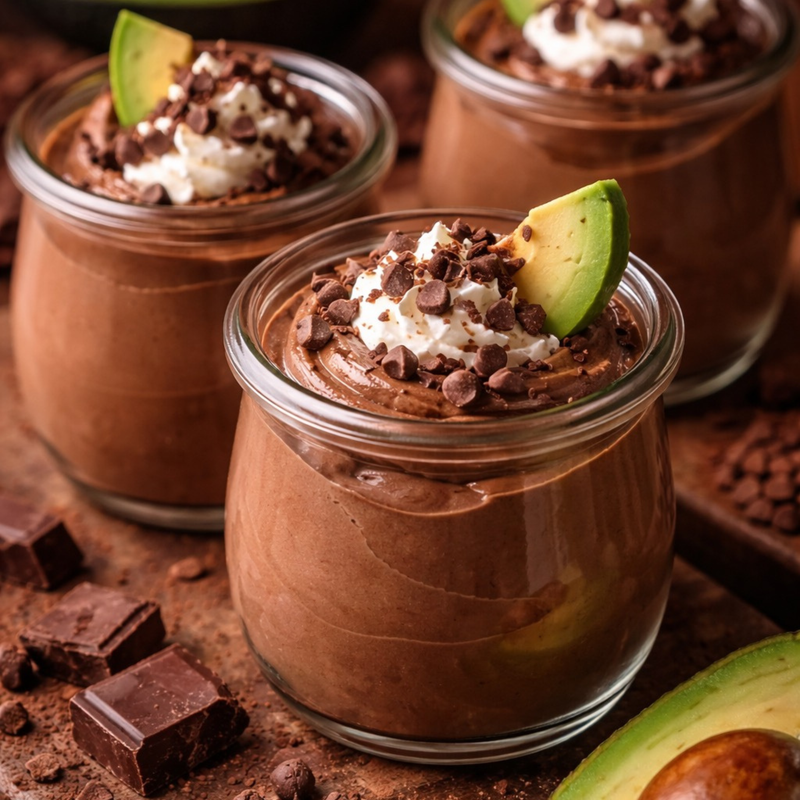 Mousse avocat-cacao