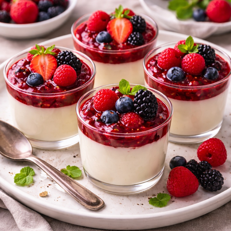 Panna cotta vanille-coulis