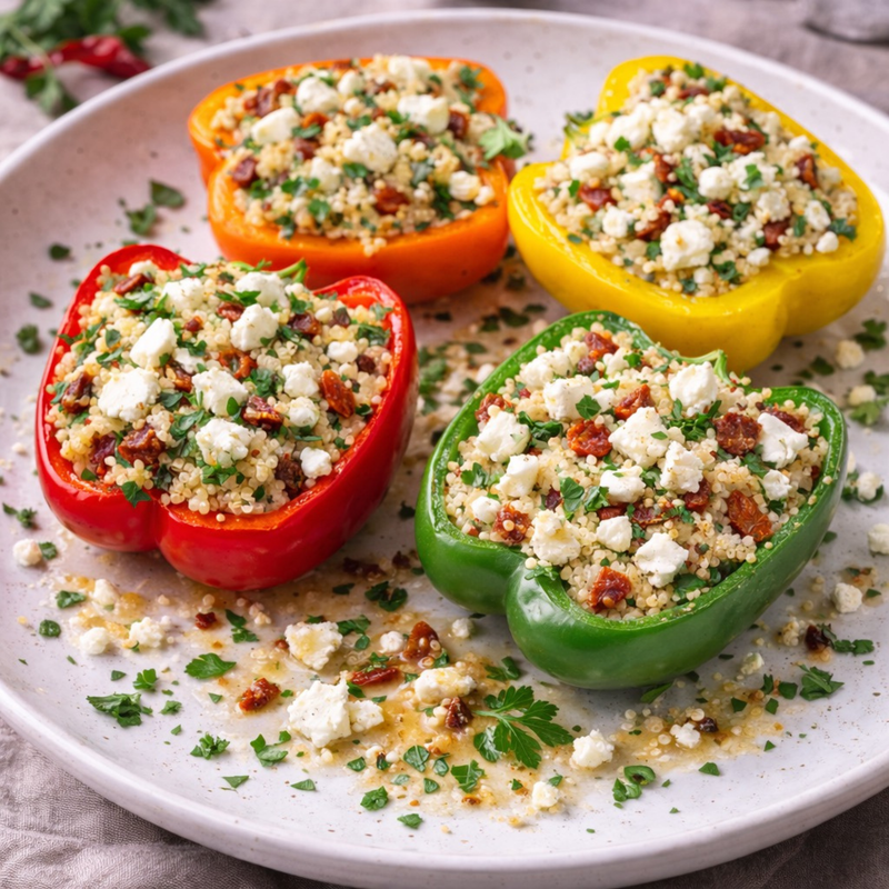 Poivrons farcis quinoa-feta