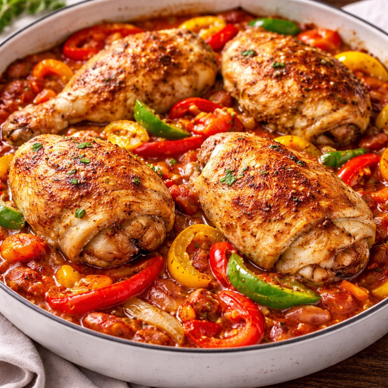 Poulet basquaise coloré