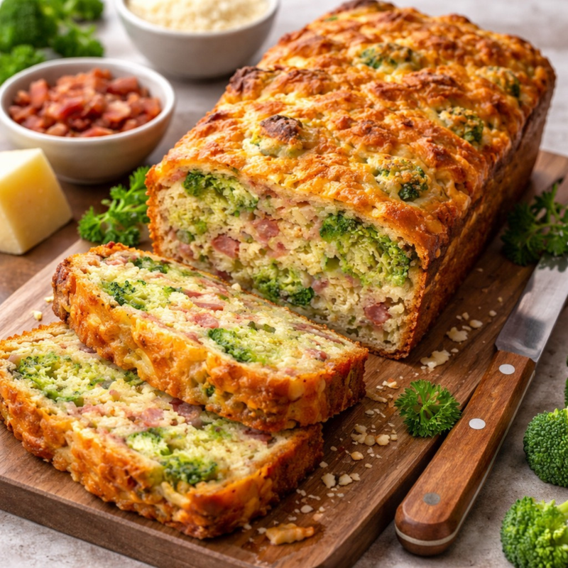 Cake salé brocolis-lardons