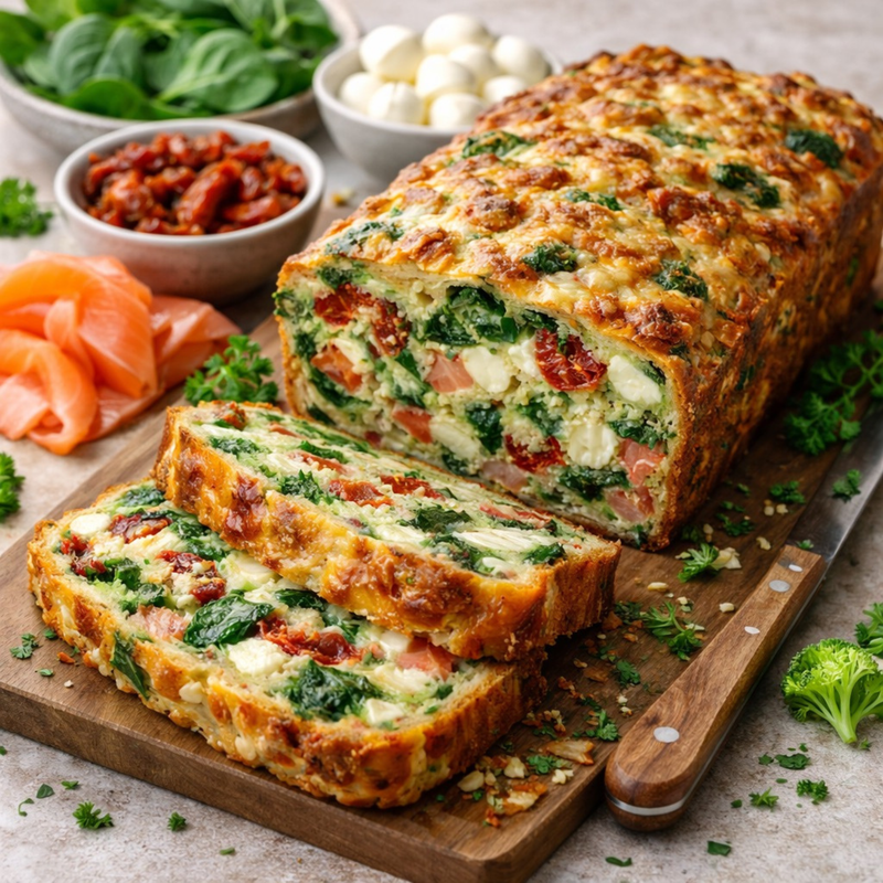 Cake salé épinards et tomates séchées