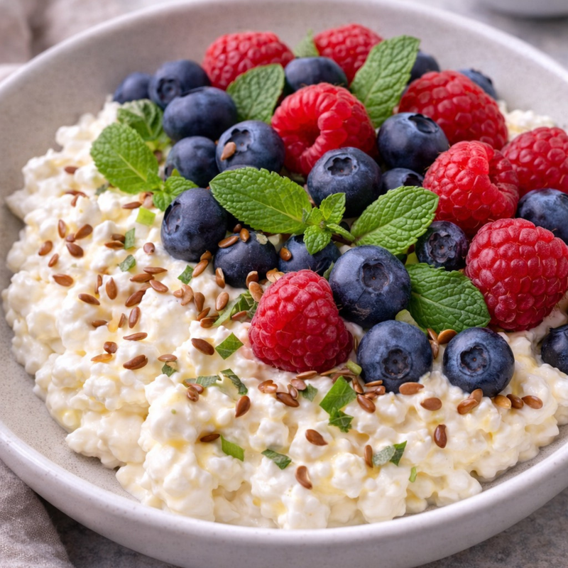 Bowl cottage cheese fruité