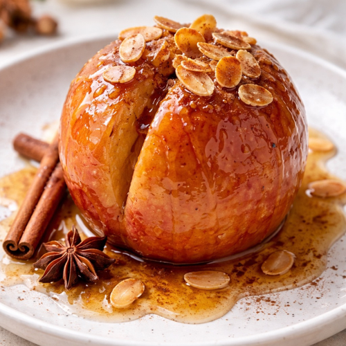 Pommes au four cannelle et amandes