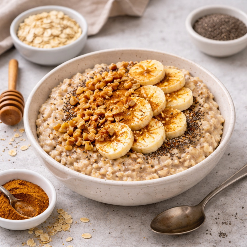 Porridge chia-cannelle