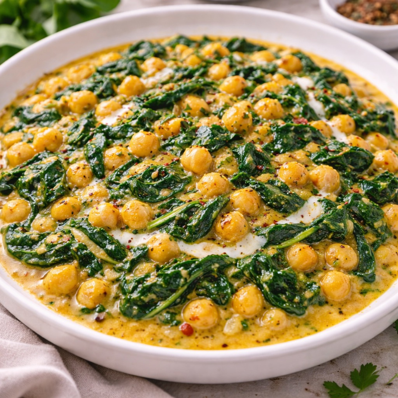 Curry pois chiches-épinards