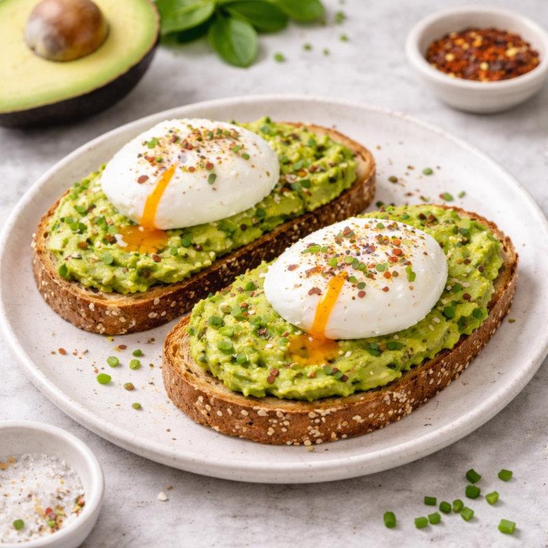Tartine avocat-œuf poché