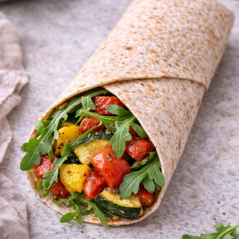 Wrap légumes grillés-houmous